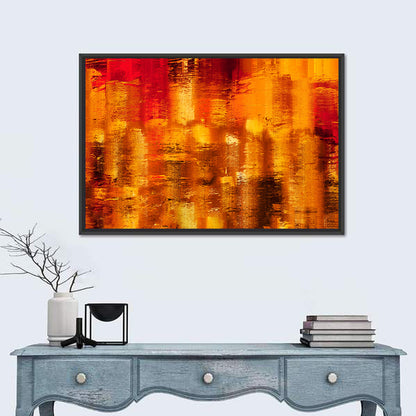Golden Parallel Lines Abstract Wall Art