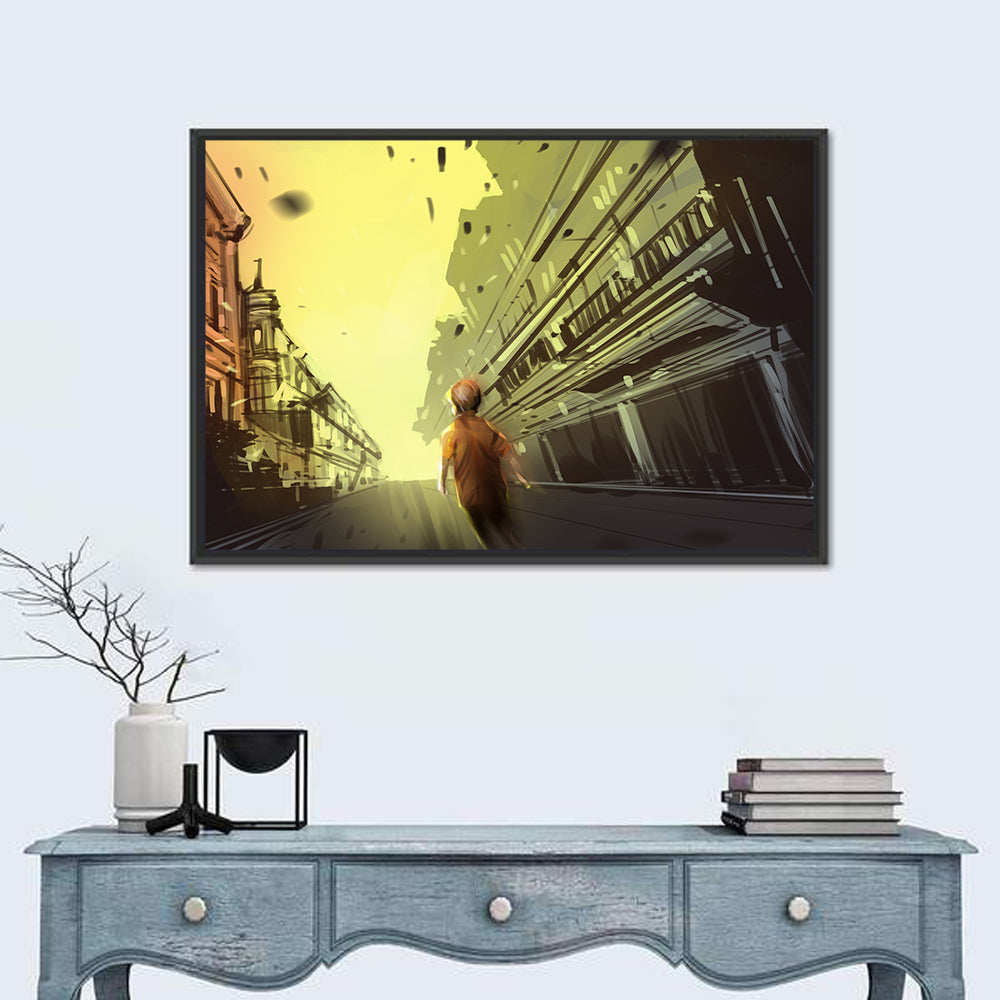 Child Walking Toward Light Wall Art in a room, landscape