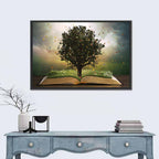 Tree Rising from an Open Bible Wall Art
