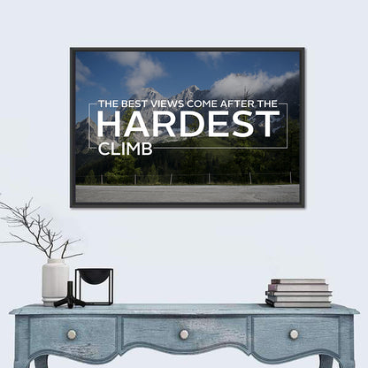 Snow Capped Peaks with Motivational Quote Wall Art