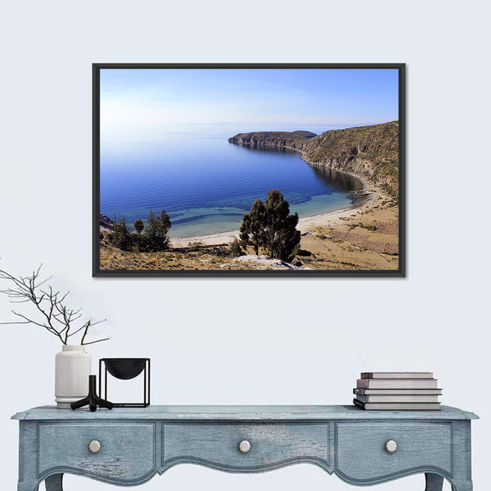Titicaca Cliffs and Turquoise Water Wall Art