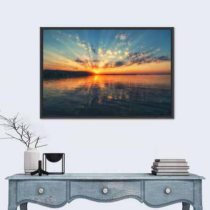 Sunburst Over River Wall Art