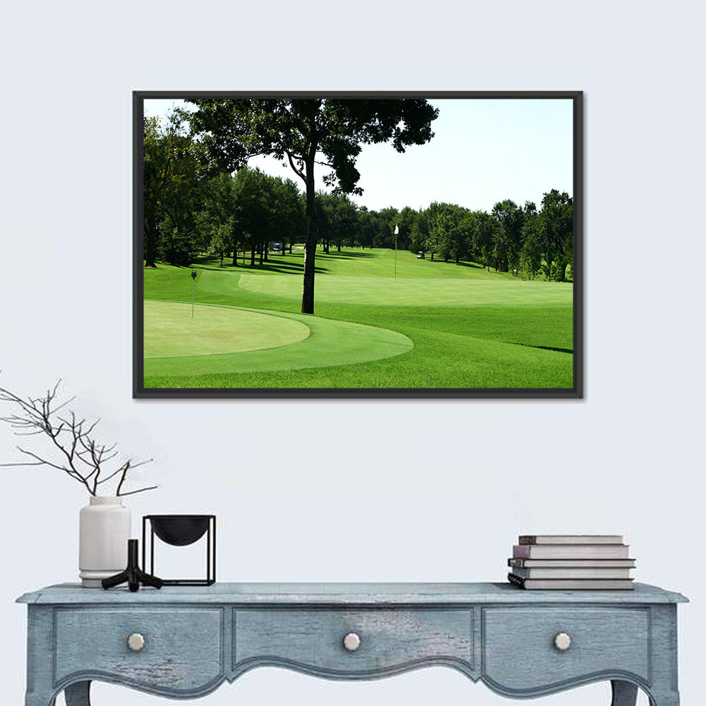 Oklahoma Golf Course Greens Wall Art in a room, landscape