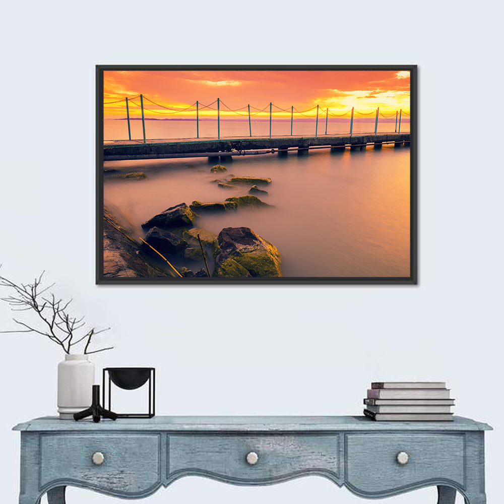 Lake Balaton Pier at Sunset Wall Art