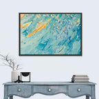 Koi in Blue Abstract Wall Art