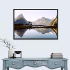 Mitre Peak Reflection at Milford Sound Wall Art