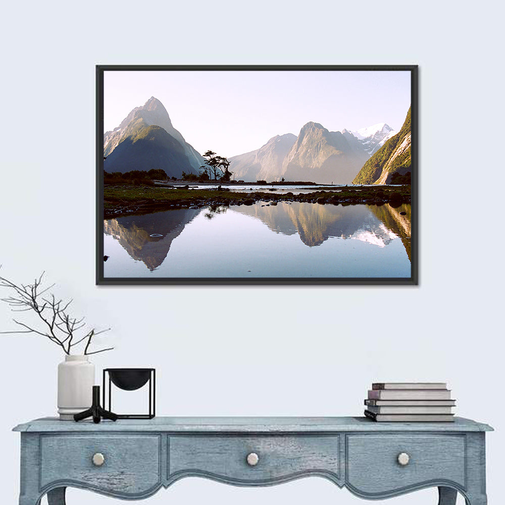 Mitre Peak Reflection at Milford Sound Wall Art
