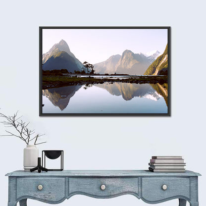 Mitre Peak Reflection at Milford Sound Wall Art