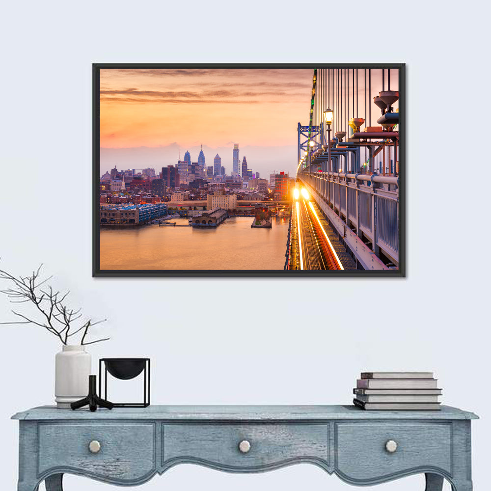 Benjamin Franklin Bridge, Philadelphia Wall Art in a room, landscape