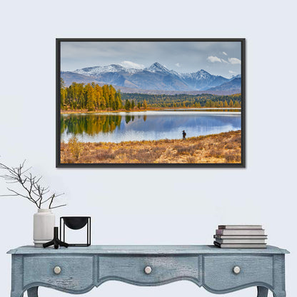 Autumn Mountain Lake Reflection Wall Art