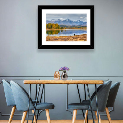 Autumn Mountain Lake Reflection Wall Art