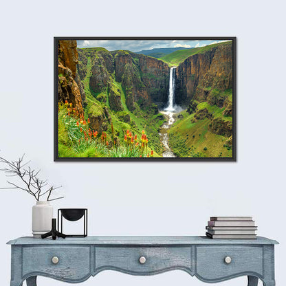 Maletsunyane Falls with Torch Lilies Wall Art
