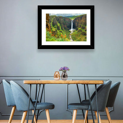 Maletsunyane Falls with Torch Lilies Wall Art