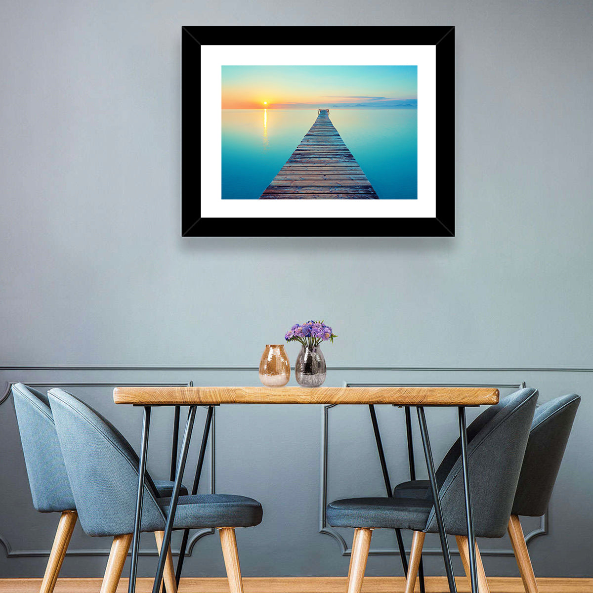 Wooden Footbridge at Sunset Wall Art