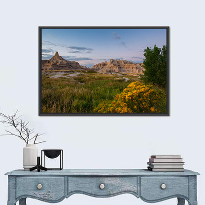 Badlands Golden Hour Meadow Wall Art