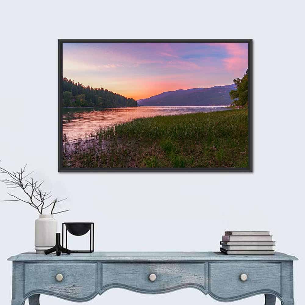 Whitefish Lake Sunset Glow Wall Art
