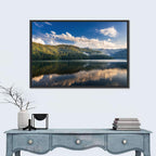 Golden Mist Mountain Lake Wall Art