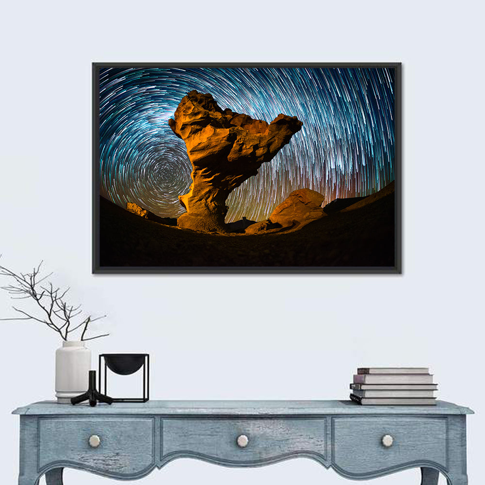 Arbol De Piedra Night Sky Wall Art in a room, landscape