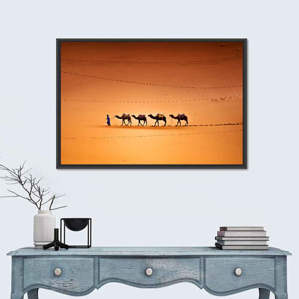 Camels In Sahara Desert Wall Art