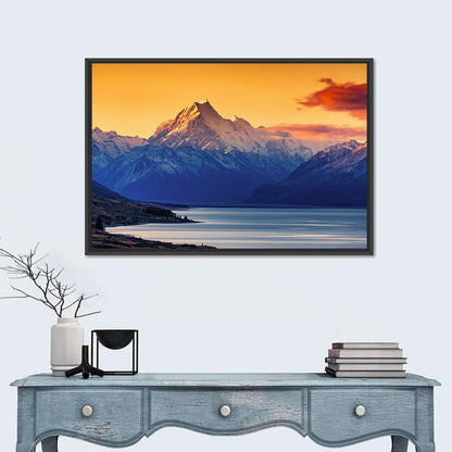 Aoraki Mount Cook Over Lake Pukaki Wall Art