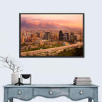 Santiago Skyline at Sunset Wall Art