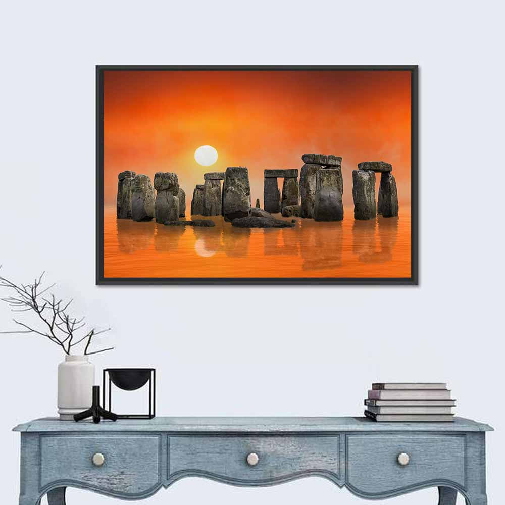 Stonehenge Sunrise Reflection Wall Art