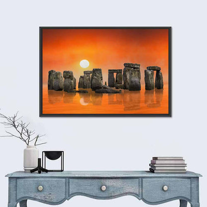 Stonehenge Sunrise Reflection Wall Art