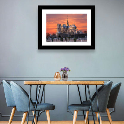 Notre-dame Cathedral at Golden Hour Wall Art