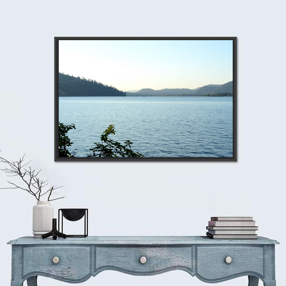 Lake Chatcolet Wall Art in a room, landscape