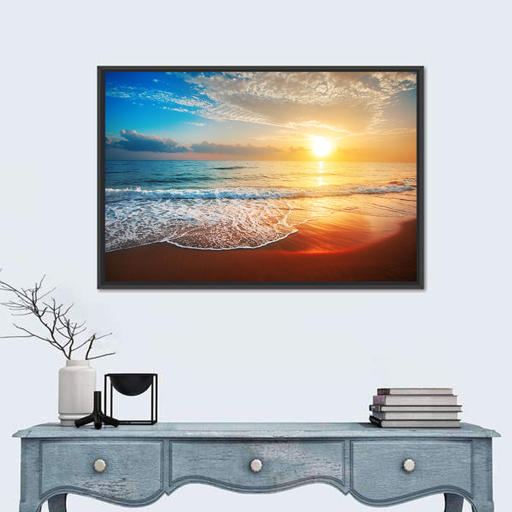 Golden Sea Sunset Wall Art