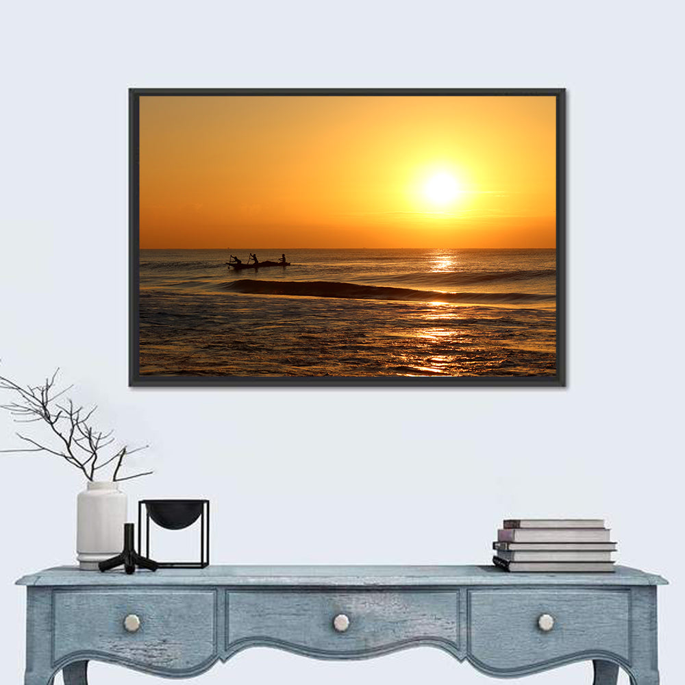 Puri Beach Sunrise Wall Art in a room, landscape