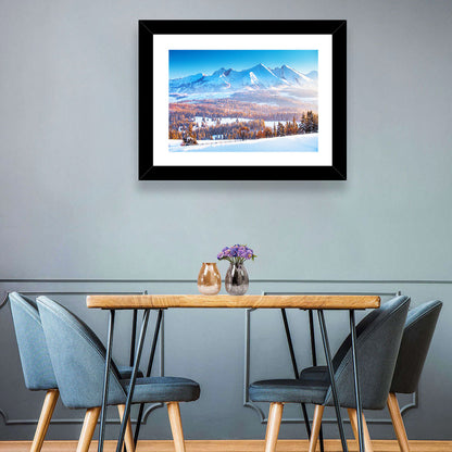 Snowy Mountain Peaks at Sunrise Wall Art