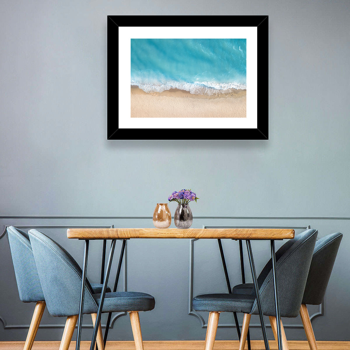 Top-down Turquoise Beachscape Wall Art