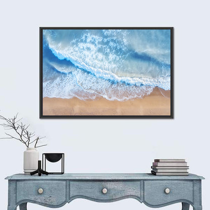 Aerial Turquoise Beach Waves Wall Art
