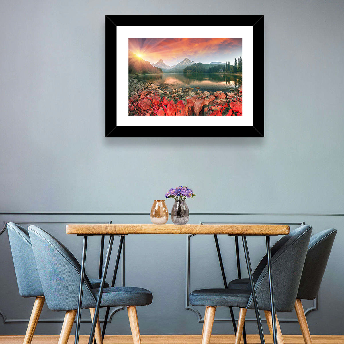 Obersee Sunrise Over Red Rocks Wall Art