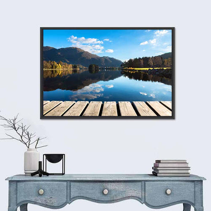 Mountain Lake Boardwalk Reflection Wall Art