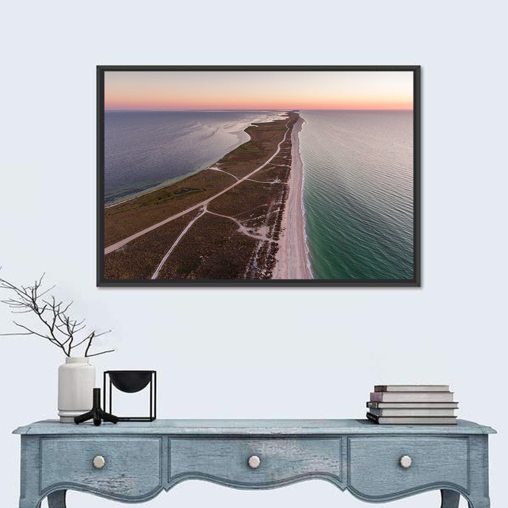 Byriuchyi Island Coastline Wall Art in a room, landscape