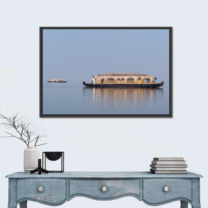 Thatched Houseboat on Vembanad Lake Wall Art