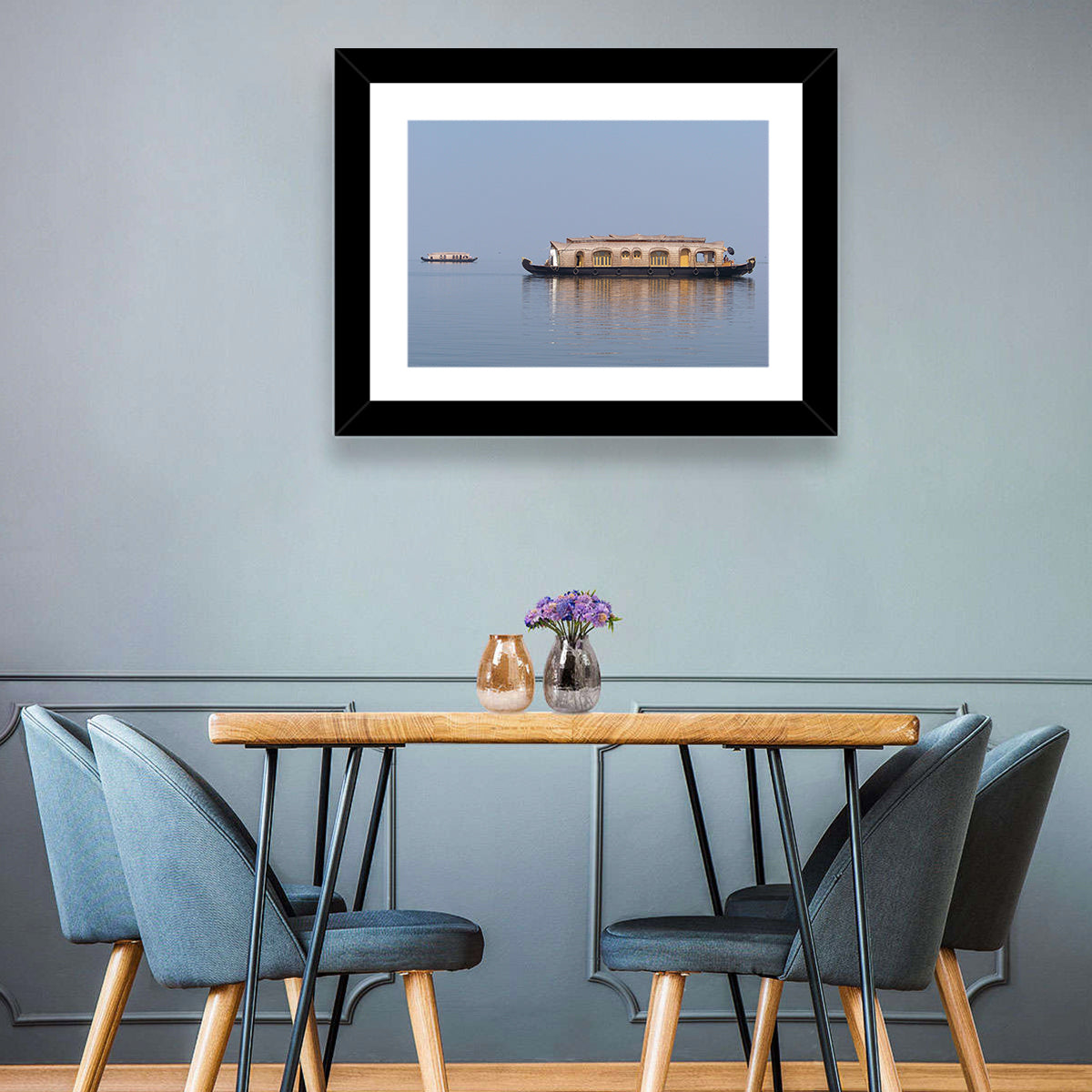Thatched Houseboat on Vembanad Lake Wall Art