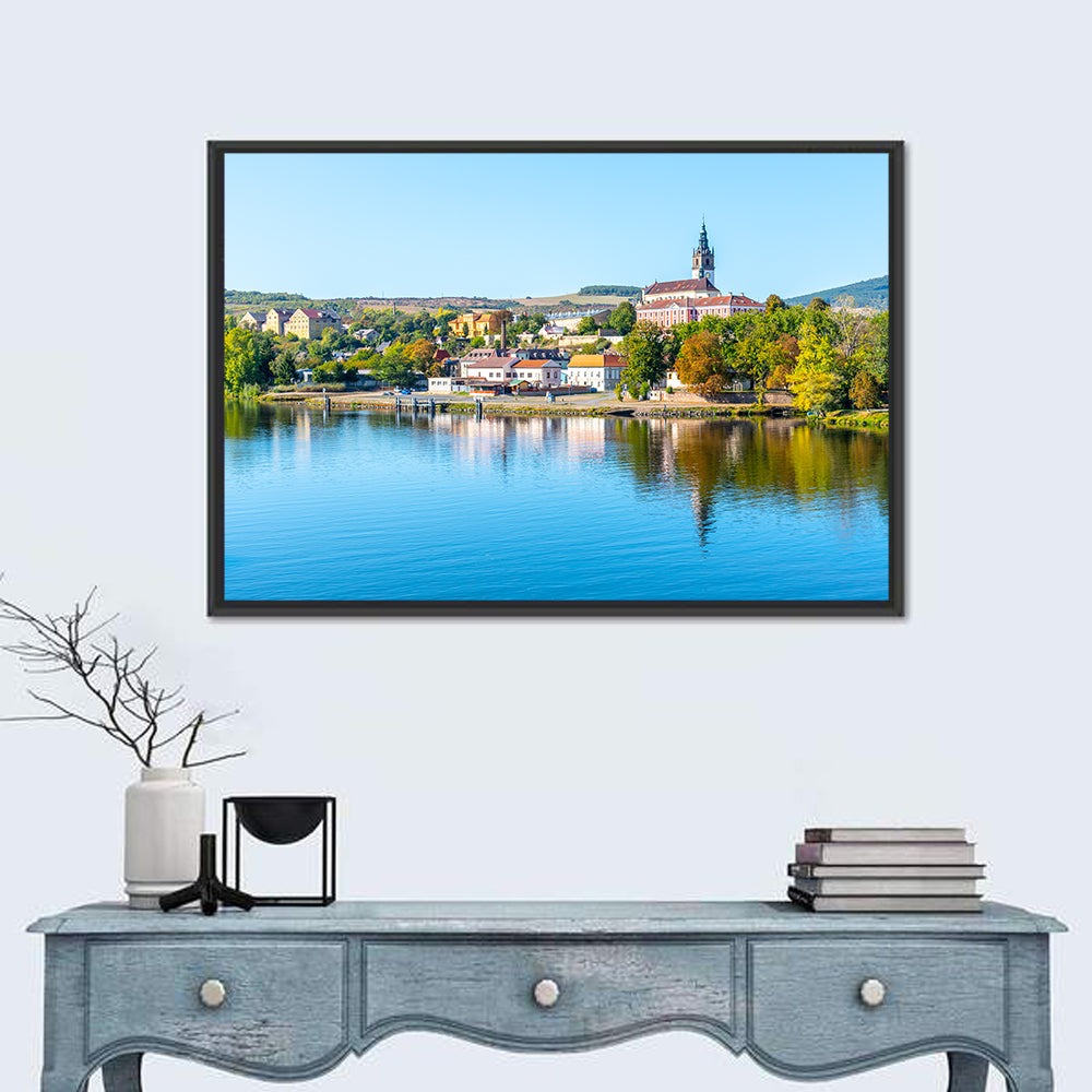 Roudnice Castle Riverbank Reflections Wall Art