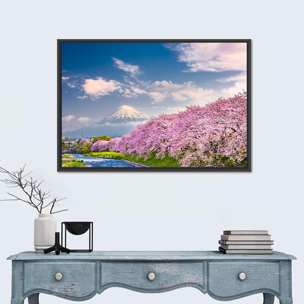 Mount Fuji Cherry Blossoms Wall Art