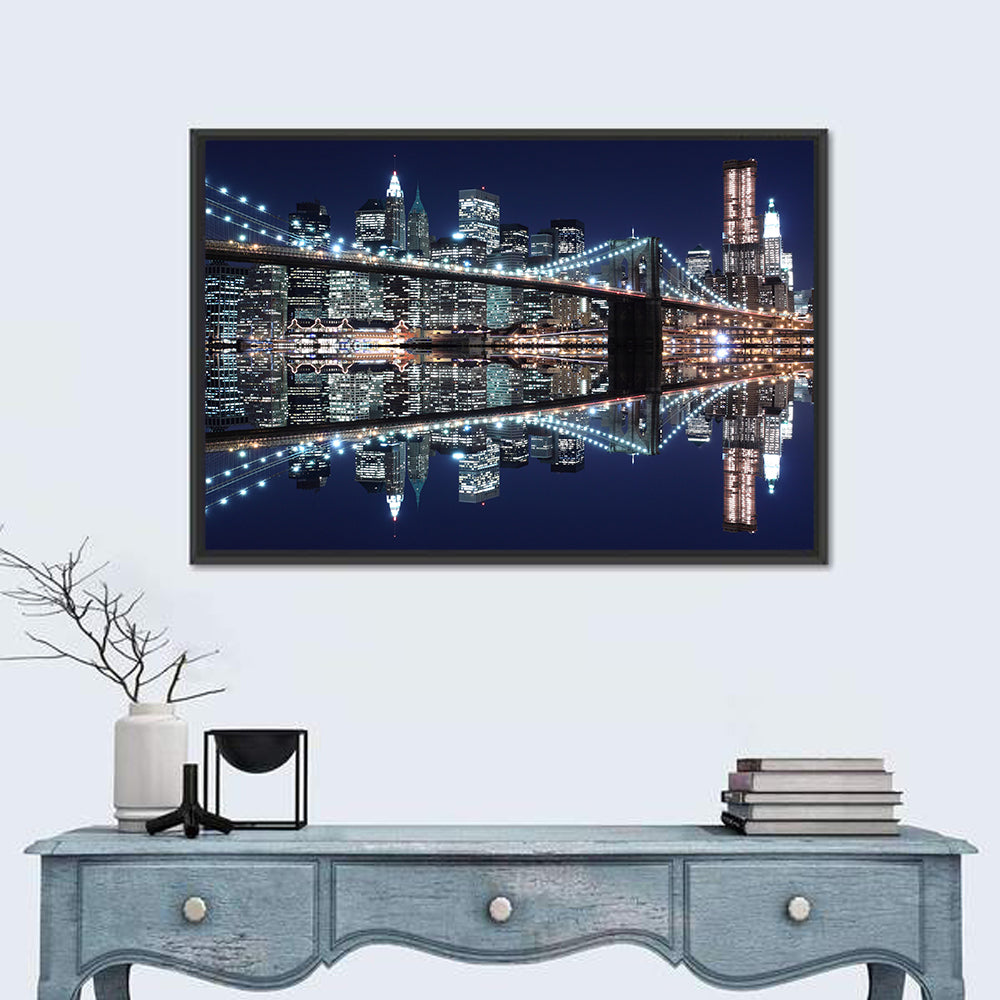 Brooklyn Bridge Symphony at Night Wall Art