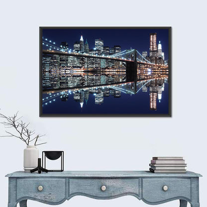 Brooklyn Bridge Symphony at Night Wall Art