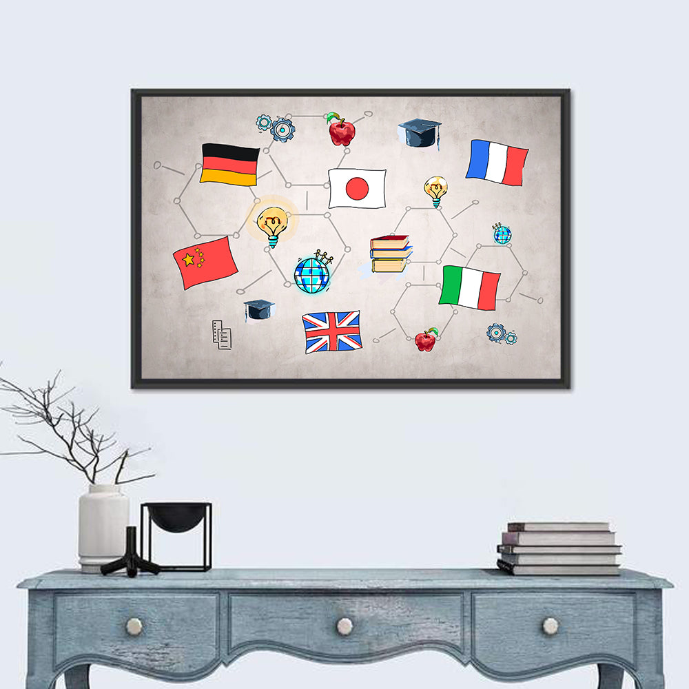 Global Flags Network Wall Art