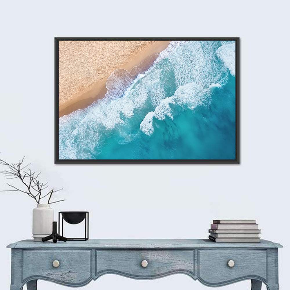 Aerial Turquoise Beach Waves Wall Art