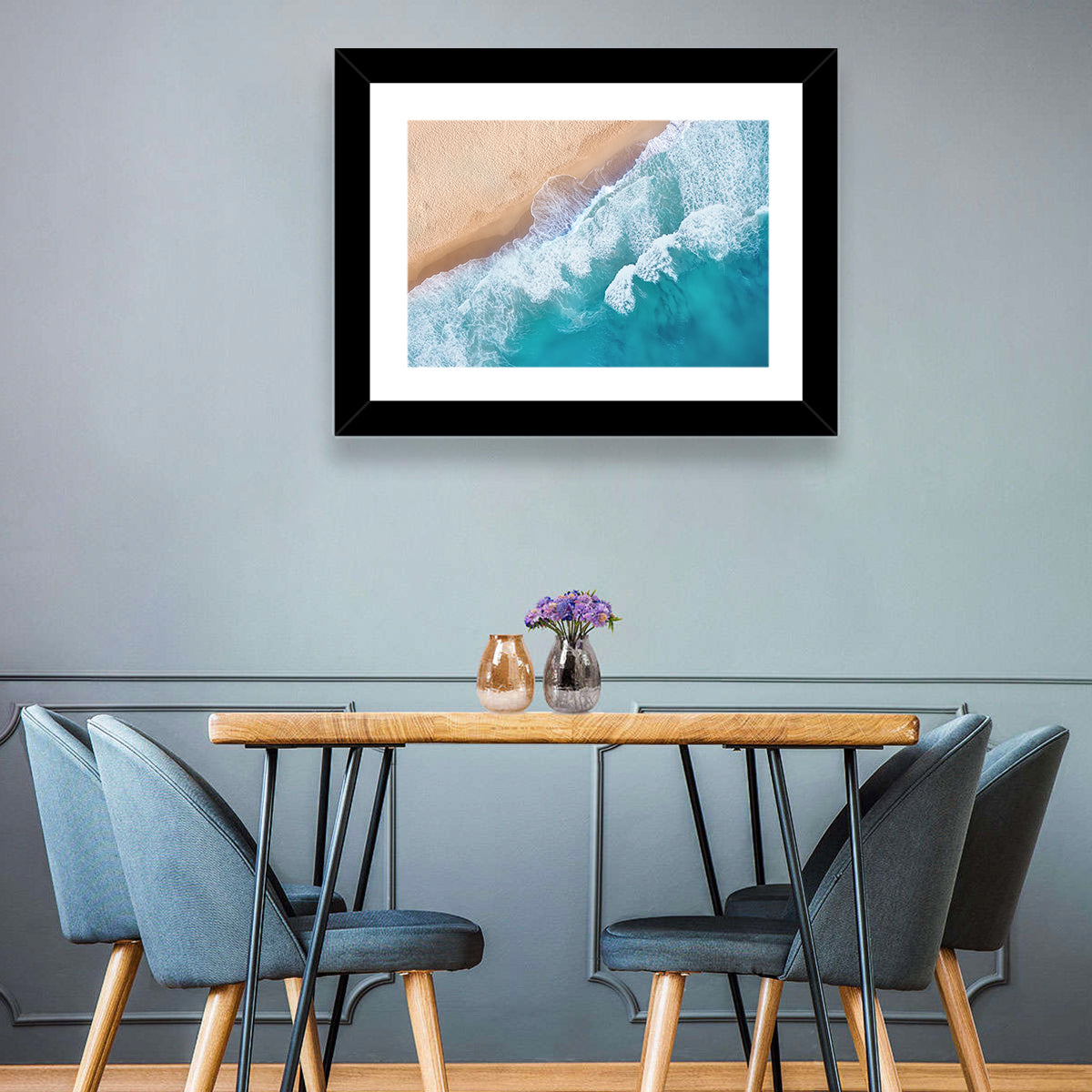 Aerial Turquoise Beach Waves Wall Art