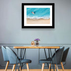 Centered Sailboat Over Turquoise Sea Wall Art