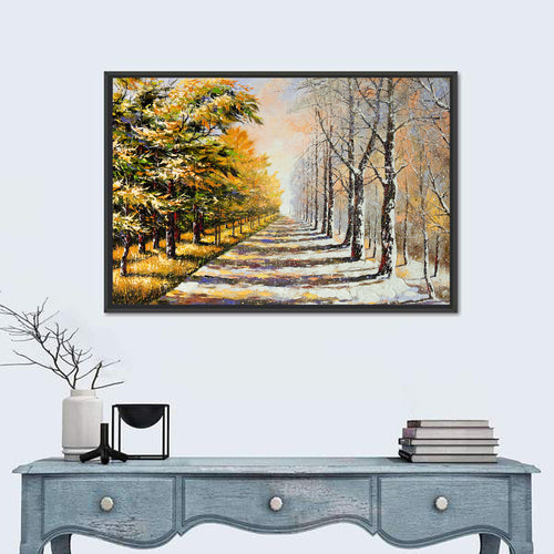 Autumn to Winter Forest Path Wall Art
