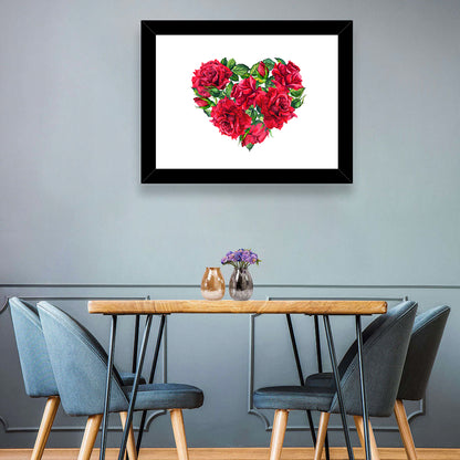Watercolor Rose Heart Wall Art