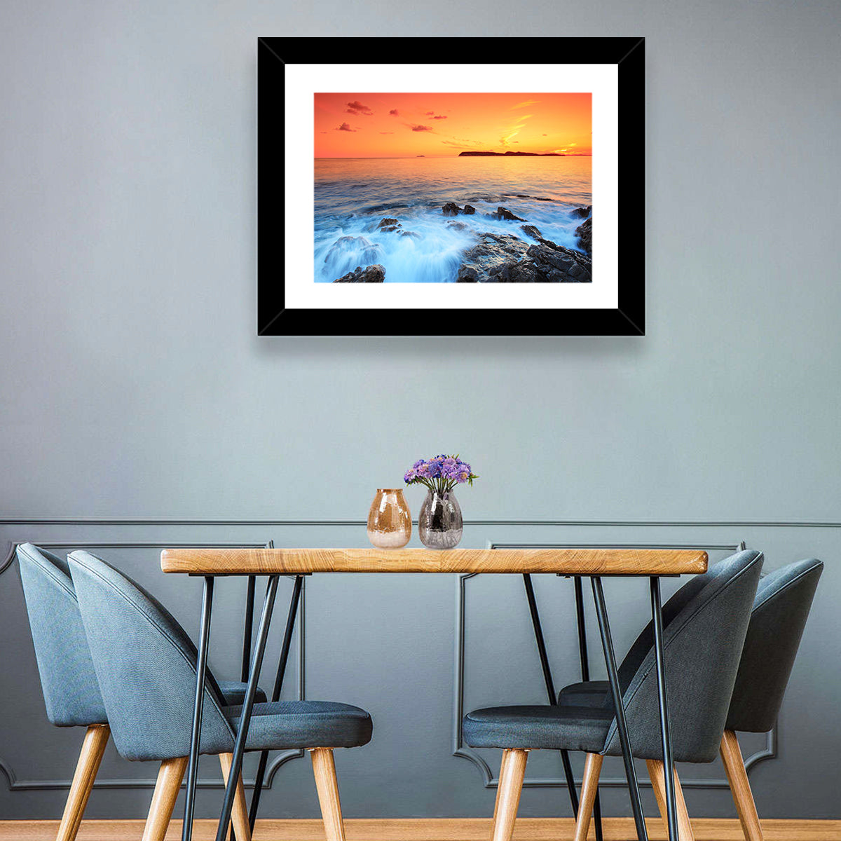 Dubrovnik Sunset Over Rocky Shore Wall Art